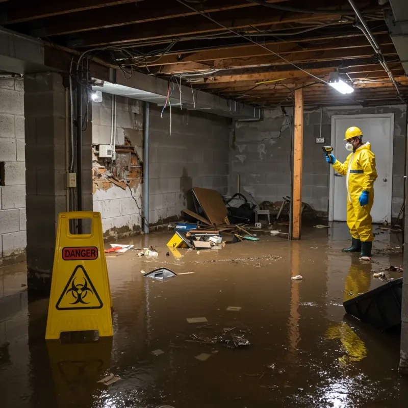 Flooded Basement Electrical Hazard in Miami, TX Property