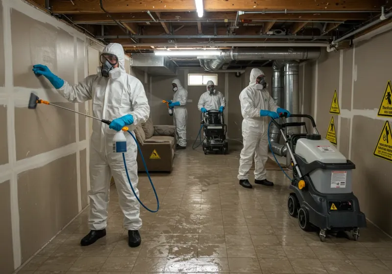 Basement Moisture Removal and Structural Drying process in Miami, TX